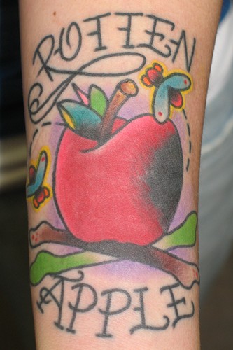 Tattoos - Lettering tattoos - rotten apple